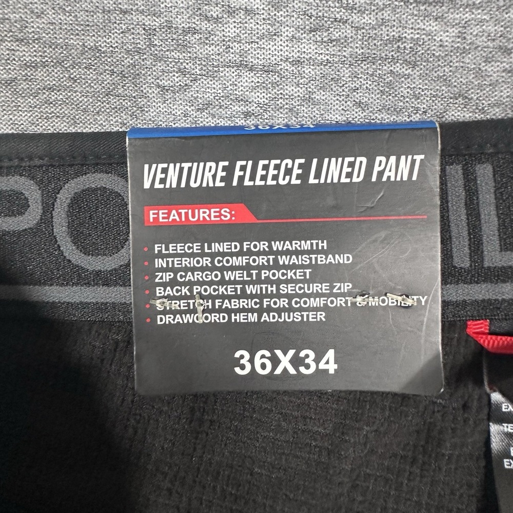 Gerry Venture Fleece Lined Pants Mens Size 36x33 Black Straight Outdoor READ - Picture 9 of 11